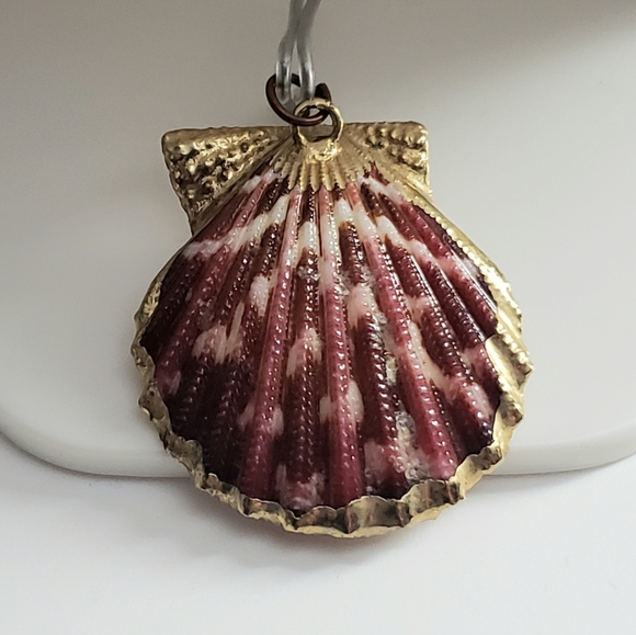 Seashell Pendant with Gold Edging. No Chain - Picture 5 of 7